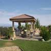 Outdoor living area with kitchen